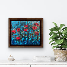 Load image into Gallery viewer, Poppies in a turquoise meadow
