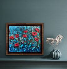 Load image into Gallery viewer, Poppies in a turquoise meadow
