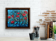 Load image into Gallery viewer, Poppies in a turquoise meadow
